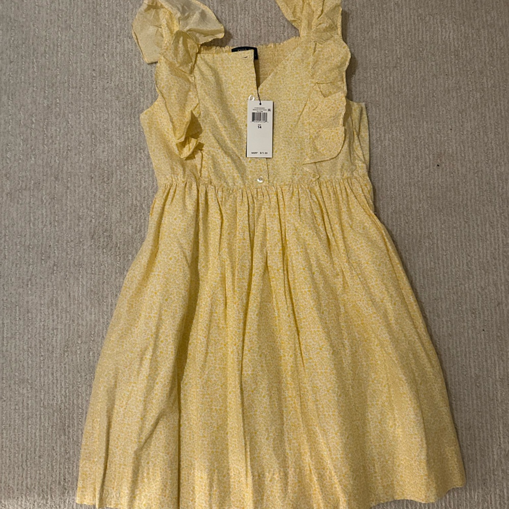 Yellow floral mini dress